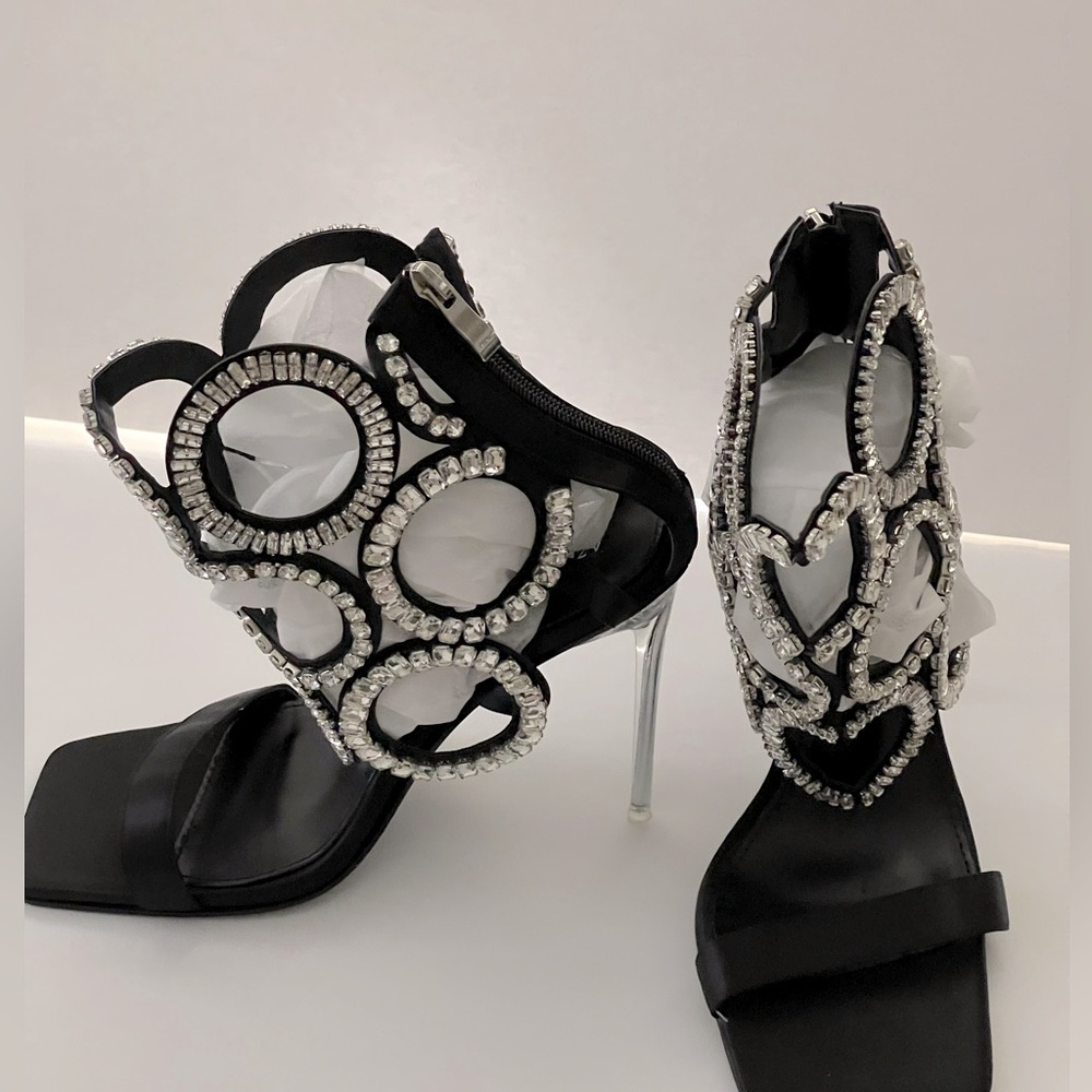 Azalea Wang rhinestone high heels..